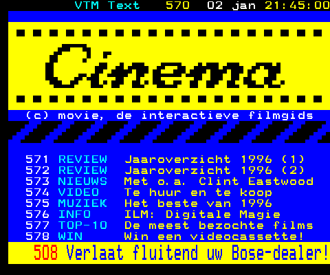 Onze filmrubriek op de populaire Vlaamse zender VTM.